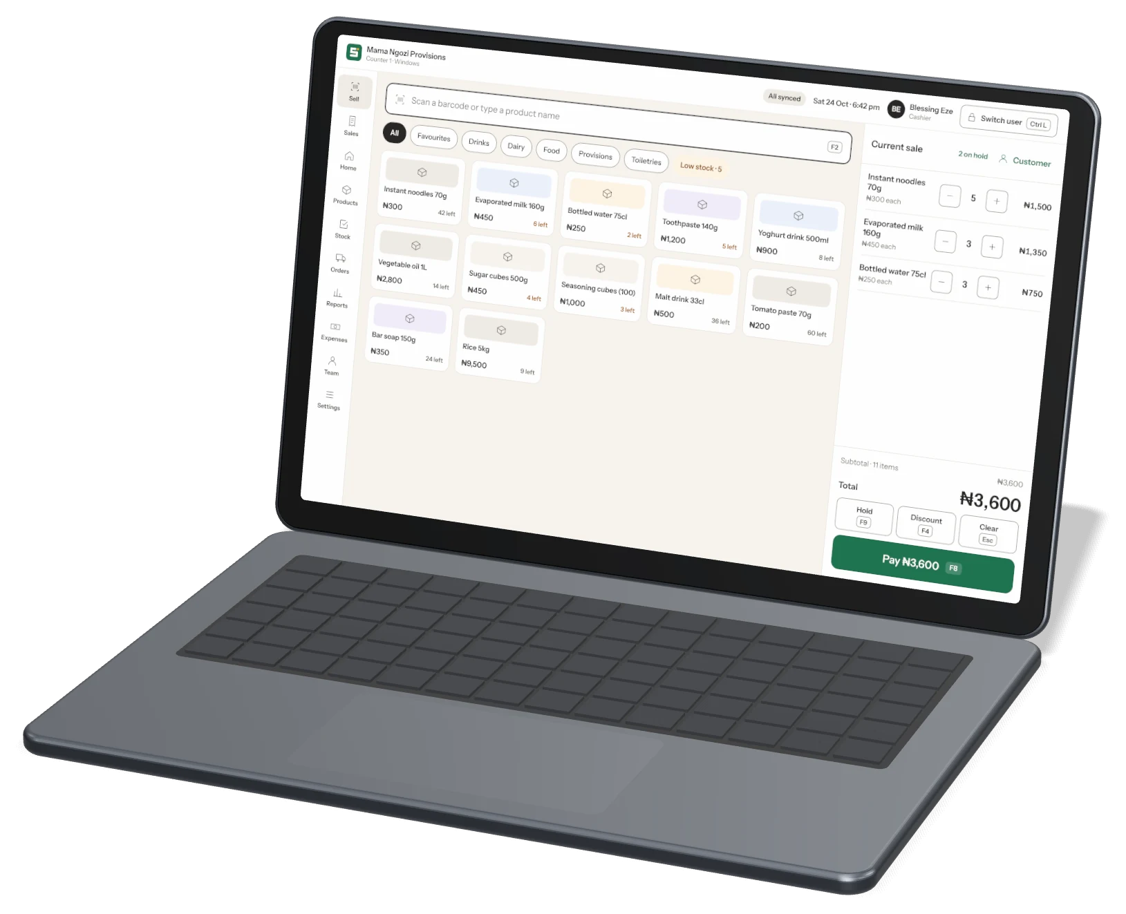 Storeflow Desktop sell screen
