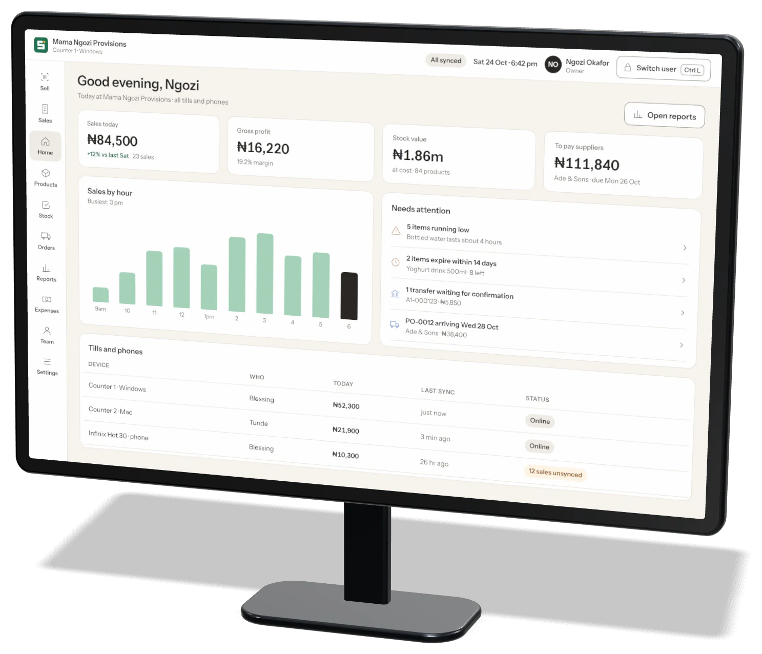 Storeflow Desktop home dashboard