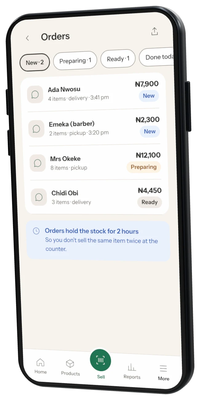 WhatsApp orders